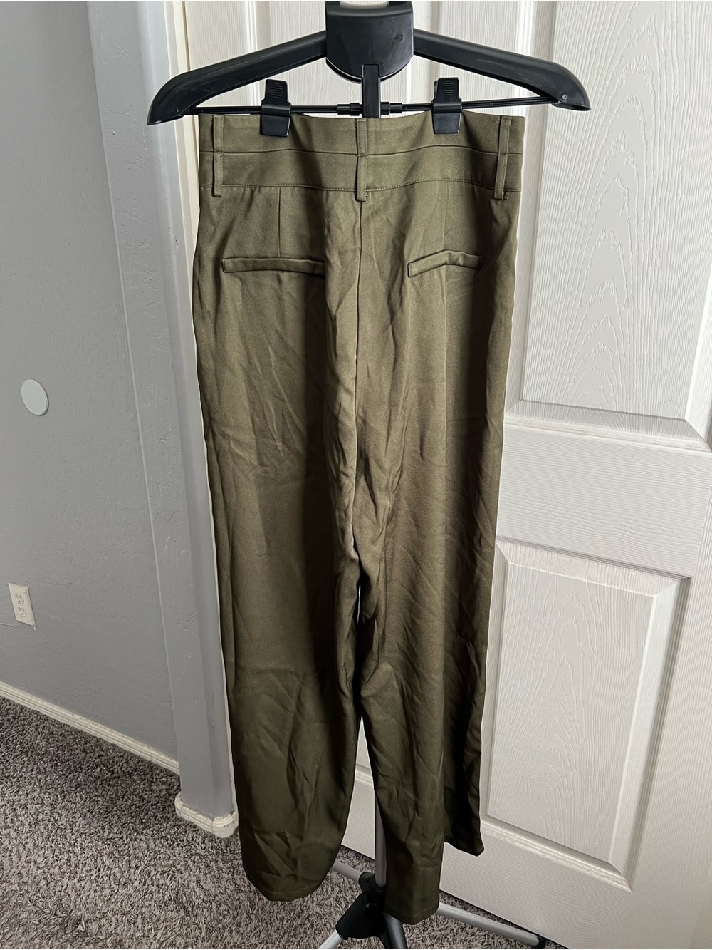 Cider Olive Green High-Waist Wide-Leg Trousers - Picture 6 of 7